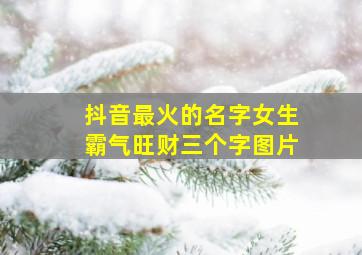 抖音最火的名字女生霸气旺财三个字图片