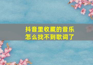 抖音里收藏的音乐怎么找不到歌词了