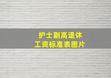 护士副高退休工资标准表图片