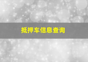 抵押车信息查询