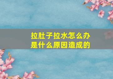 拉肚子拉水怎么办是什么原因造成的