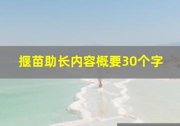 揠苗助长内容概要30个字