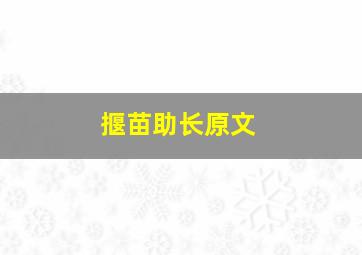 揠苗助长原文