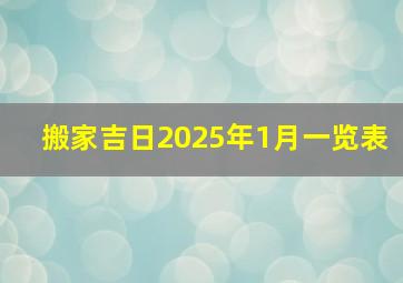 搬家吉日2025年1月一览表