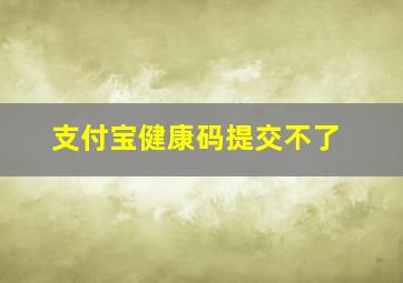 支付宝健康码提交不了