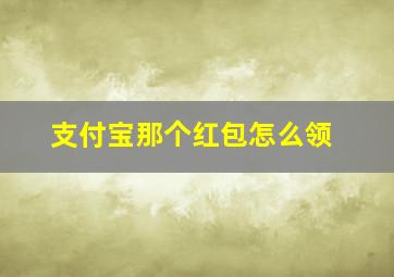 支付宝那个红包怎么领