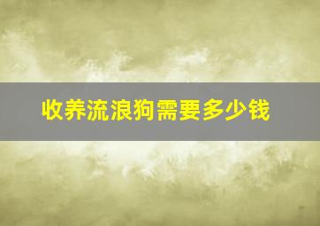 收养流浪狗需要多少钱