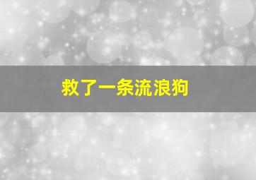 救了一条流浪狗