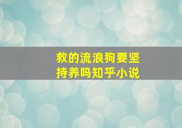 救的流浪狗要坚持养吗知乎小说