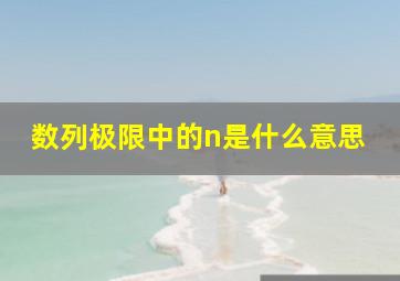 数列极限中的n是什么意思