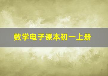 数学电子课本初一上册