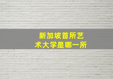 新加坡首所艺术大学是哪一所