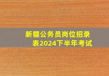 新疆公务员岗位招录表2024下半年考试