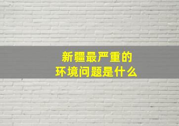 新疆最严重的环境问题是什么