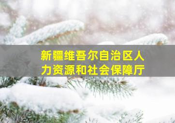 新疆维吾尔自治区人力资源和社会保障厅