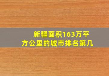 新疆面积163万平方公里的城市排名第几