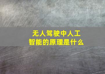 无人驾驶中人工智能的原理是什么