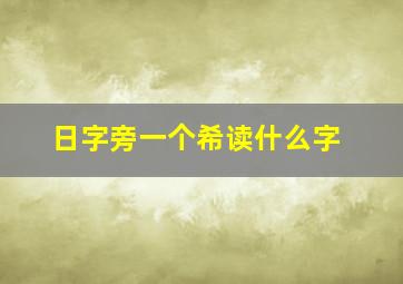 日字旁一个希读什么字