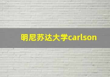 明尼苏达大学carlson