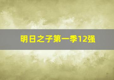 明日之子第一季12强