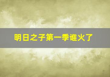 明日之子第一季谁火了