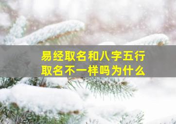 易经取名和八字五行取名不一样吗为什么