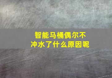 智能马桶偶尔不冲水了什么原因呢