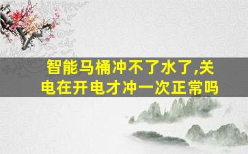 智能马桶冲不了水了,关电在开电才冲一次正常吗