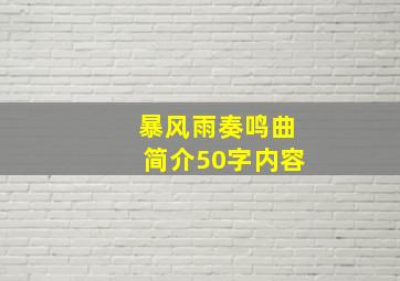 暴风雨奏鸣曲简介50字内容