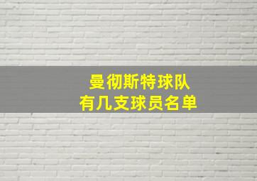 曼彻斯特球队有几支球员名单