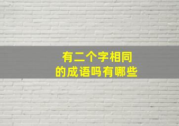 有二个字相同的成语吗有哪些