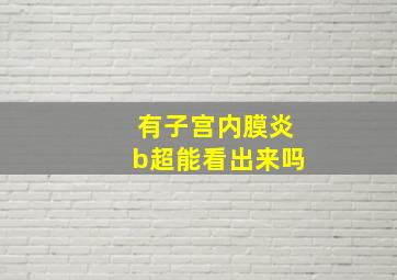 有子宫内膜炎b超能看出来吗