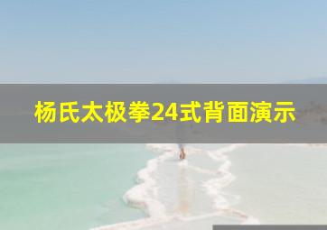 杨氏太极拳24式背面演示