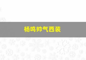 杨鸣帅气西装