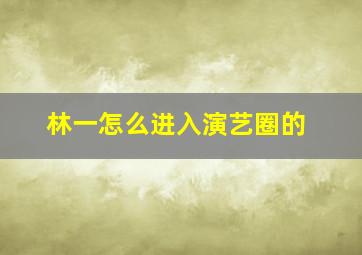 林一怎么进入演艺圈的