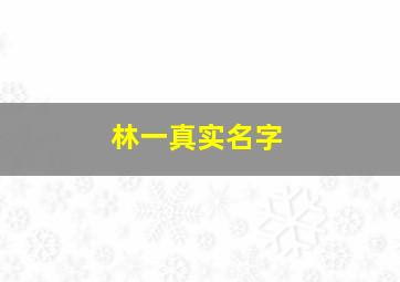 林一真实名字