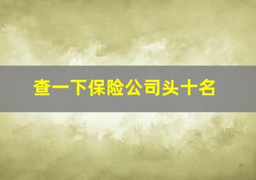 查一下保险公司头十名