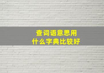 查词语意思用什么字典比较好