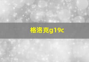 格洛克g19c