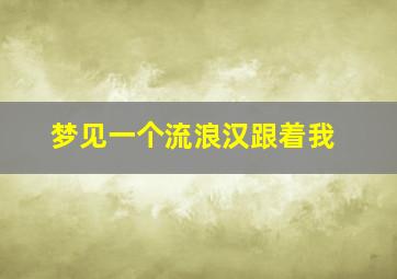 梦见一个流浪汉跟着我