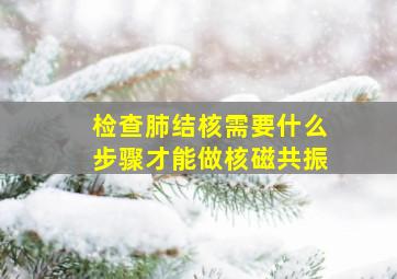 检查肺结核需要什么步骤才能做核磁共振