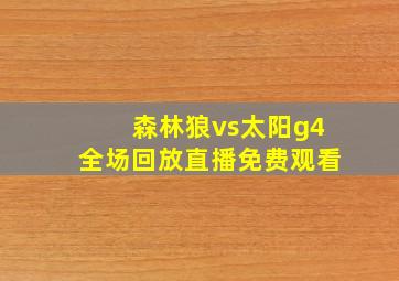 森林狼vs太阳g4全场回放直播免费观看