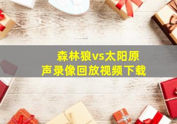 森林狼vs太阳原声录像回放视频下载