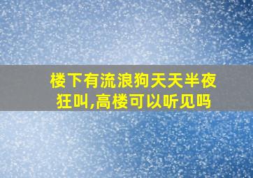 楼下有流浪狗天天半夜狂叫,高楼可以听见吗