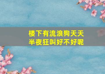 楼下有流浪狗天天半夜狂叫好不好呢