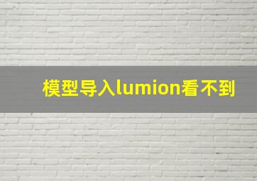 模型导入lumion看不到