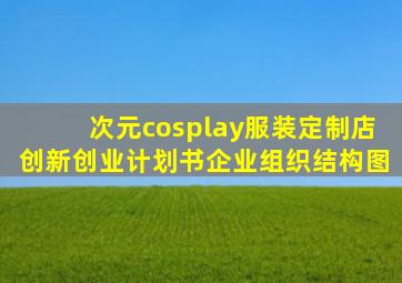 次元cosplay服装定制店创新创业计划书企业组织结构图