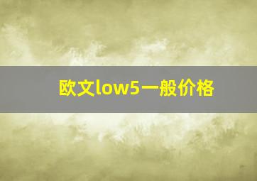 欧文low5一般价格