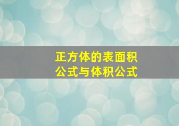 正方体的表面积公式与体积公式