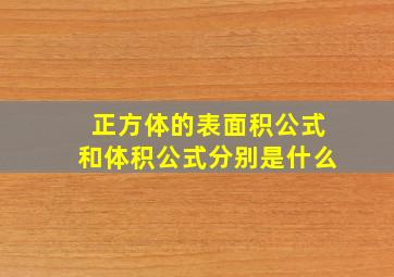 正方体的表面积公式和体积公式分别是什么